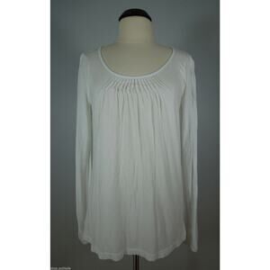 SONOMA Knit Top M MEDIUM White Scoop Neck